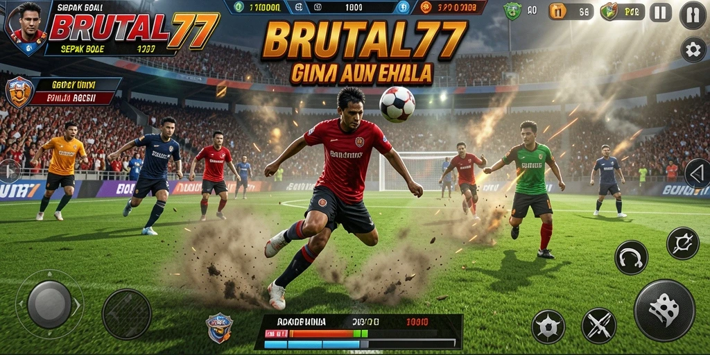 Tampilan gameplay seru dan penuh aksi di BRUTAL77.