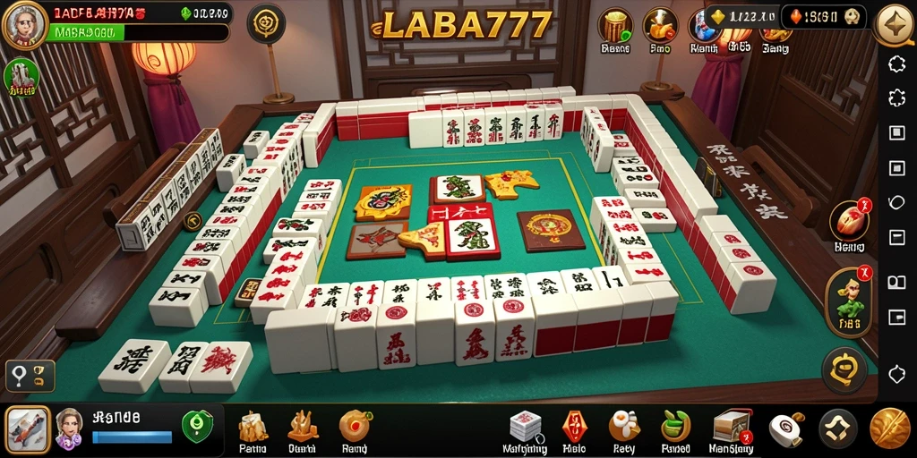 Gameplay seru LABA777 menantang pemain Mahjong.