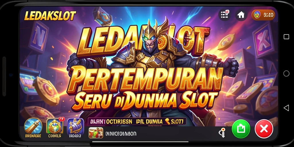 Screenshot gameplay LEDAKSLOT dengan aksi pertempuran yang mendebarkan.