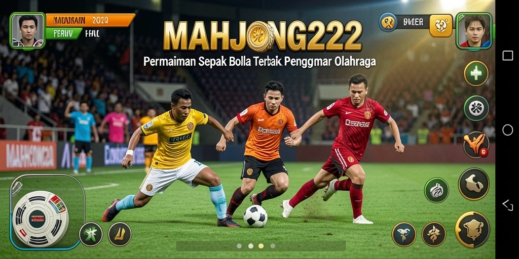 Tampilan gameplay sepak bola yang seru dan mendebarkan.