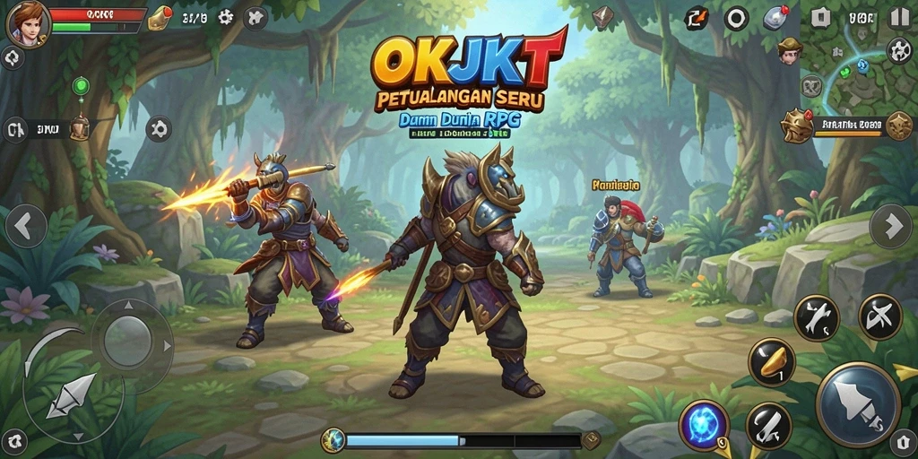 Screenshot menampilkan momen pertempuran epik dalam OKJKT.