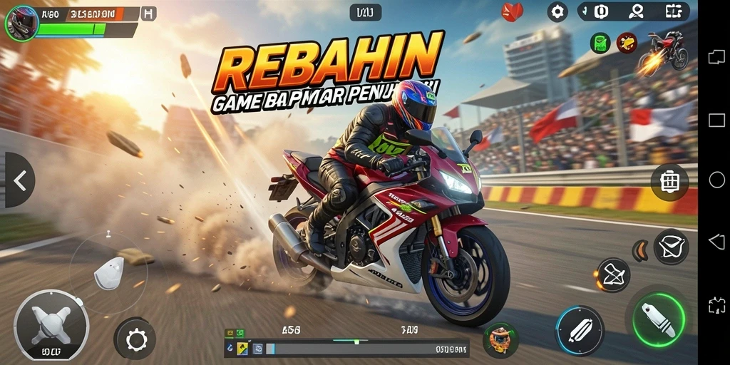 Gameplay seru dari balap motor di REBAHIN.