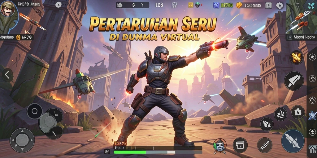 Screenshot RP79 menampilkan pertarungan karakter yang dinamis dan penuh aksi.