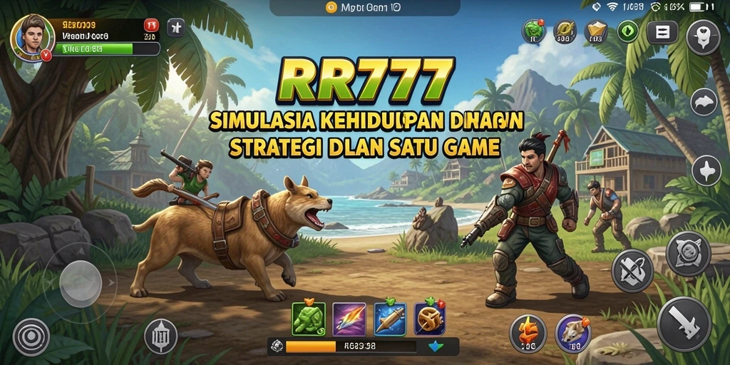 Tampilan gameplay RR777 dengan simulasi kehidupan yang mendetail.