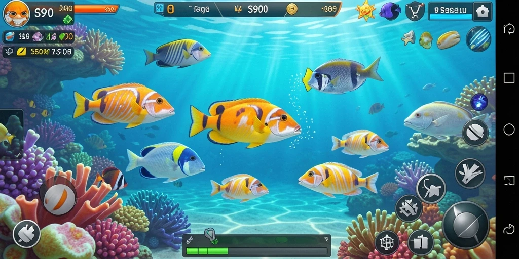 Menampilkan aksi seru menembak ikan dalam S80.