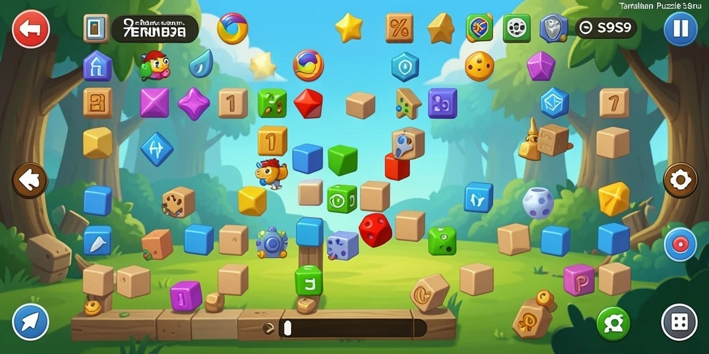 Gameplay S9S9 dengan berbagai tantangan menarik yang menguji otak.