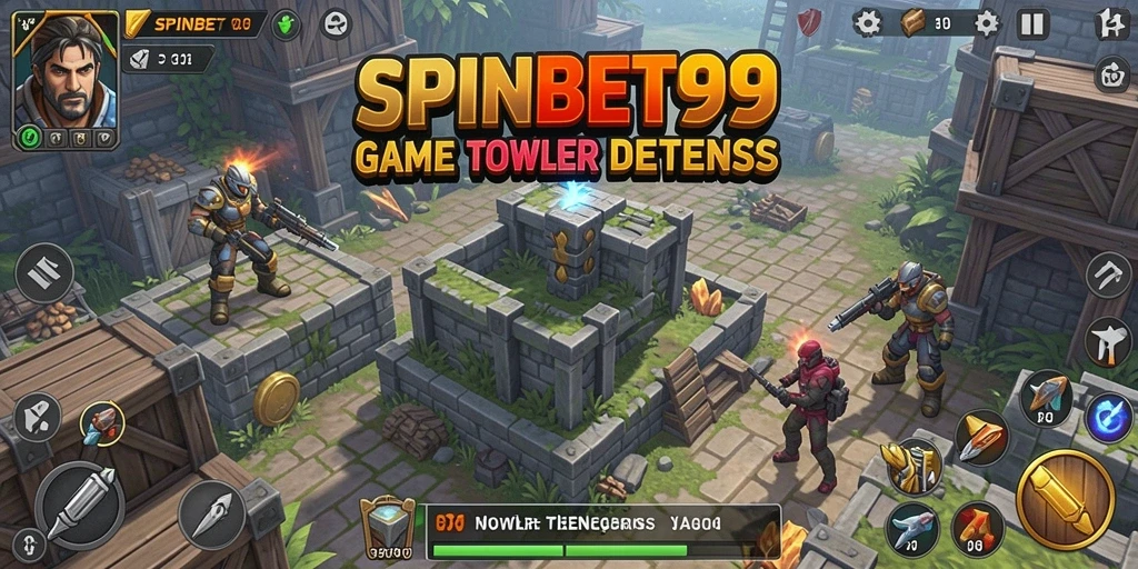 Tampilan gameplay SPINBET99 yang penuh aksi dalam genre Tower Defense.