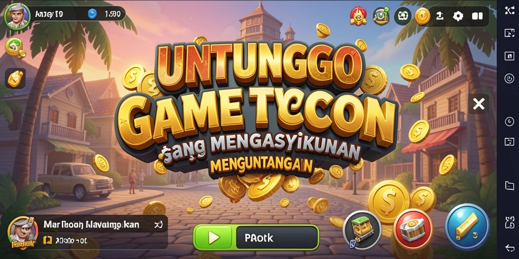 Menampilkan gameplay seru dari UNTUNGGO yang penuh strategi bisnis.